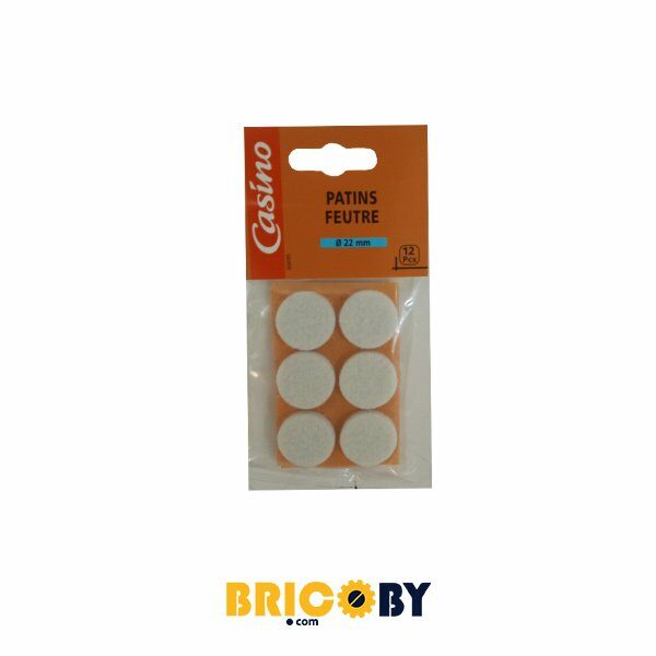 PATIN ADHÉSIF FEUTRE BLANC ROND