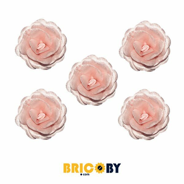 FLEURS TISSU ROSE 5cm