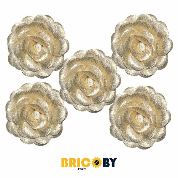 FLEURS TISSU BEIGE 5cm