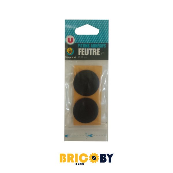 PATIN ADHÉSIF FEUTRE NOIR ROND GM