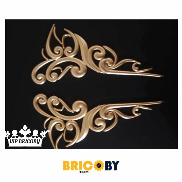 MOTIF DÉCORATIF DORÉ "38,5X17,5"CM