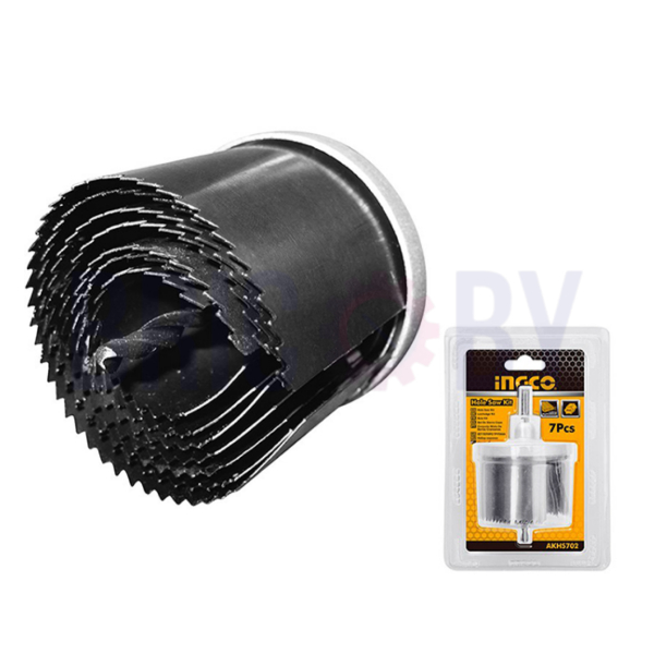 Scie à cloche INGCO 7 pièces 702, kit de perçage avec plusieurs diamètres pour bois et plastique