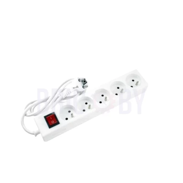 Bloc multiprise 5 prises 2P+T avec interrupteur SIMEF, câble 1,40 m.